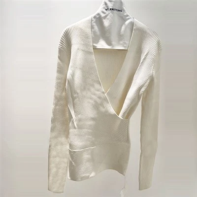 White V Neck Womens Top
